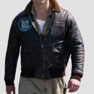 devotion-glen-powell-leather-jacket